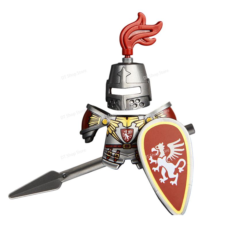 Medieval Ancient Castle Green Dragon Raven Knights Armour Assemble Scene Building Block Figures Children's Bricks DIY Toys Gifts