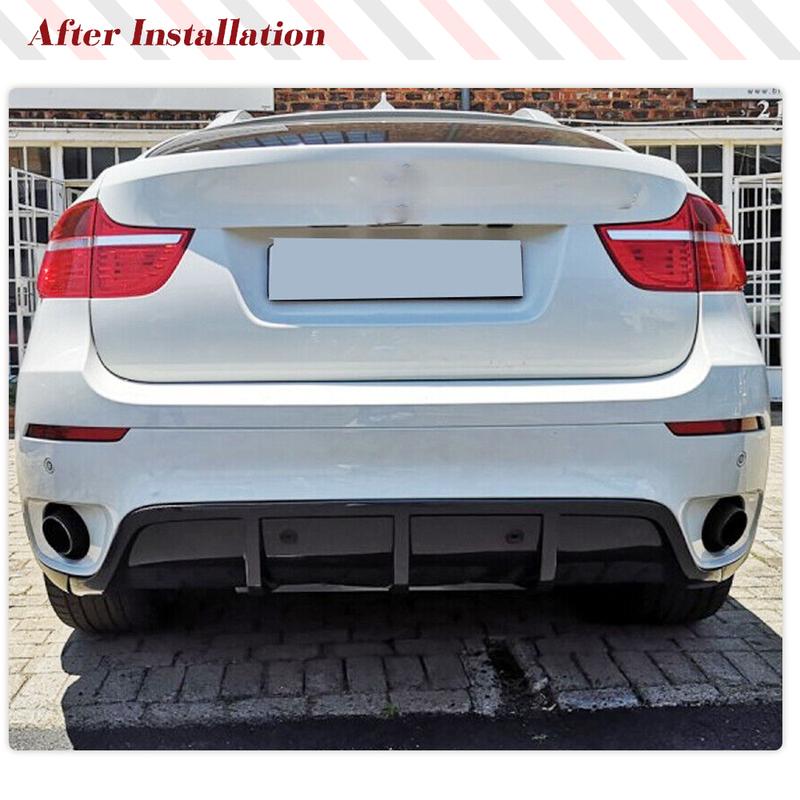 Car Auto Rear Bumper Lip Diffuser Spoiler for BMW X6 E71 35i SUV Base Bumper 2008-2013 Rear Racing Body Kits Carbon Fiber/FRP