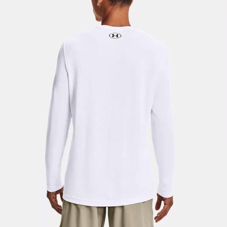 Under Armour Seamless Printed Training Crew Neck Long Sleeve T-Shirt Men Tops White 1361136-100