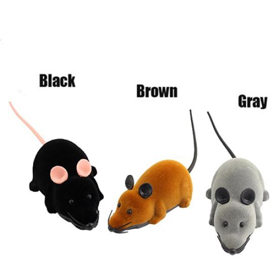 Mini RC Simulation Plush Mouse Tricky Plastic Flocking Wireless Toy for Pet