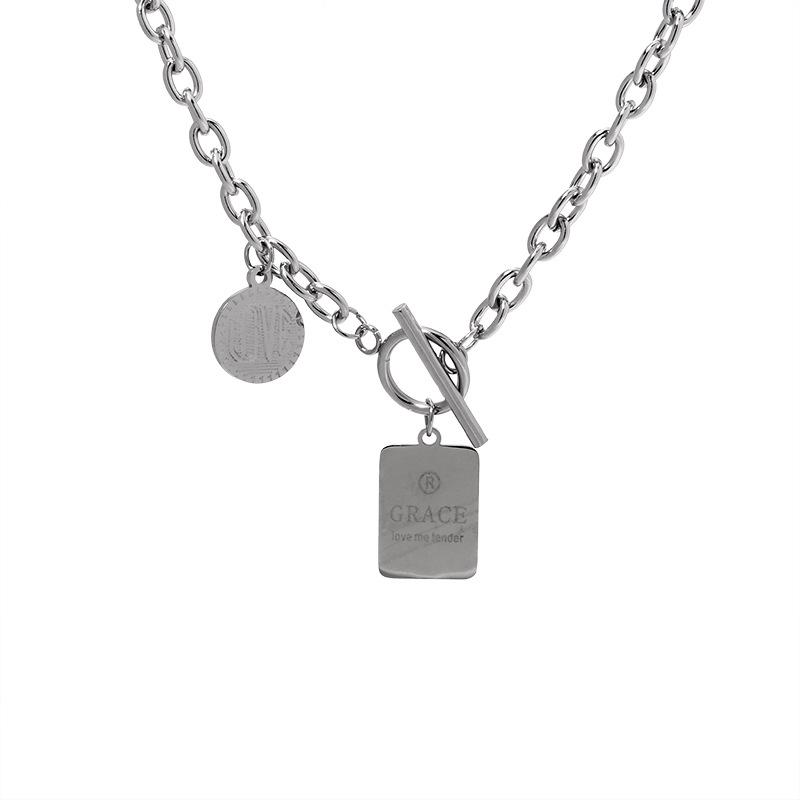 2022 Summer Trend: Unisex Ins Hip-Hop Titanium Steel Coin Necklace