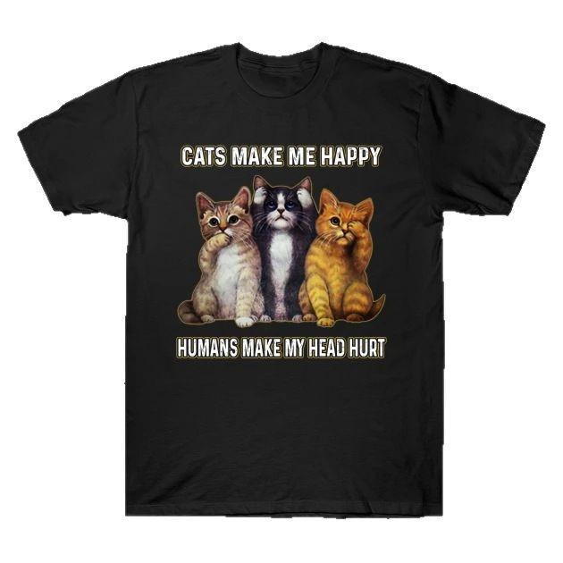 

Футболка большого размера унисекс с принтом «Три кота» — с короткими рукавами в европейском и американском стиле M