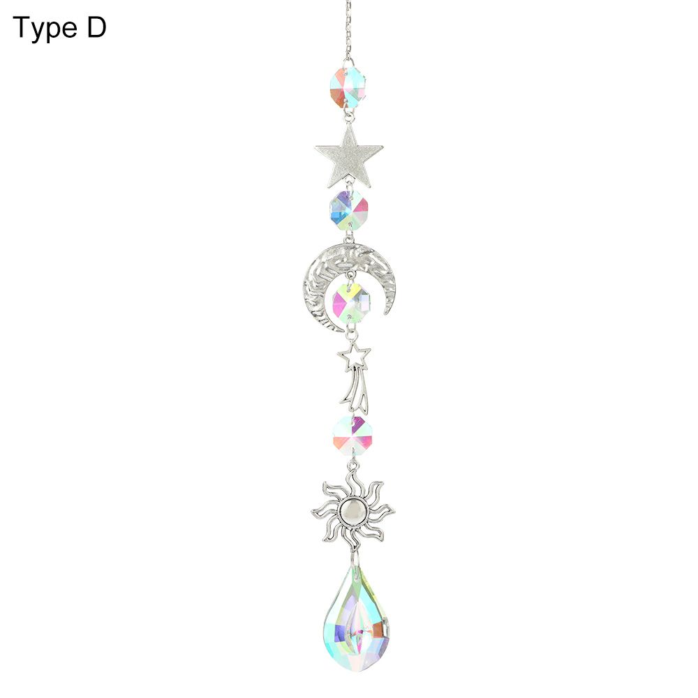 Dekoracja Zasłony Ozdoba Kryształowa Kuranty Wietrzne Gwiazda Księżyc Wiszące Pryzmaty Wisiorek Łapacz Słońca