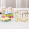 Iron Wire Note Block Holder Desk Notepads Holder Storage Box Memo Pad Holder Metal Mesh Note Box For Office 27x95x80mm