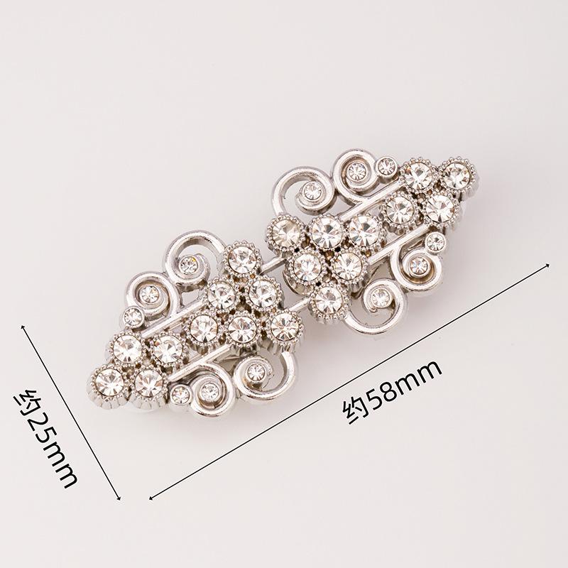 Hollow Metal Clasp for Qipao/Hanfu Collar, Frog Button for Coats & Scarves