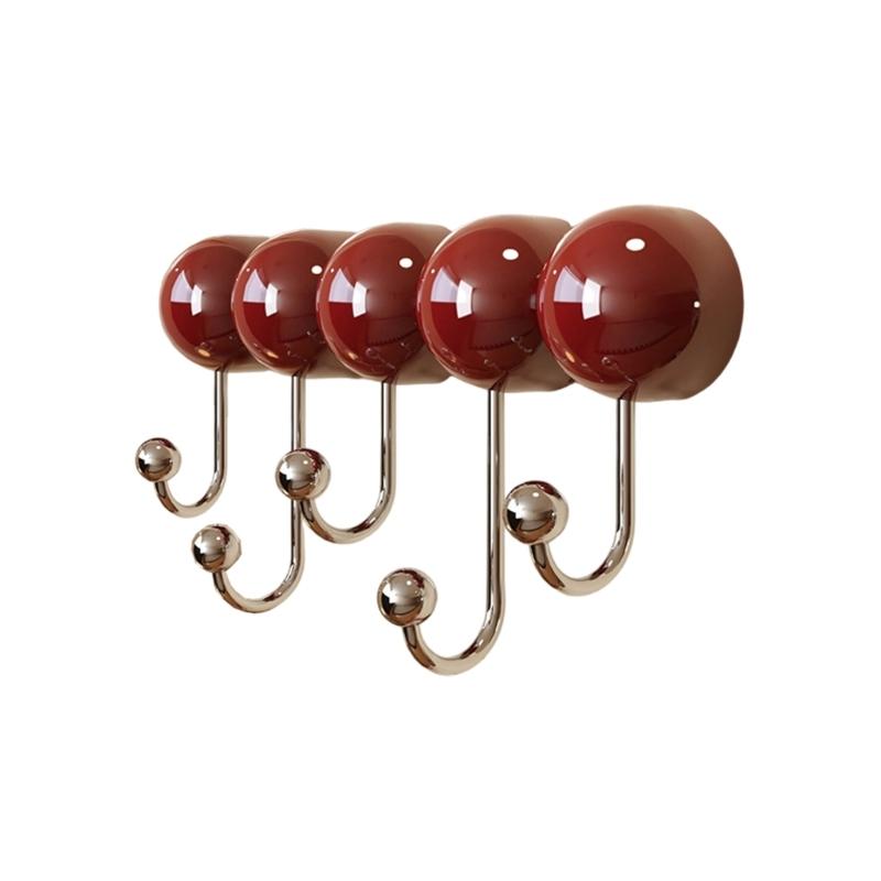 

Многоцелевой силиконовый присоска-крючок Экономит место, устанавливаясь вертикально на стену без повреждений, для хранения аксессуаров красный