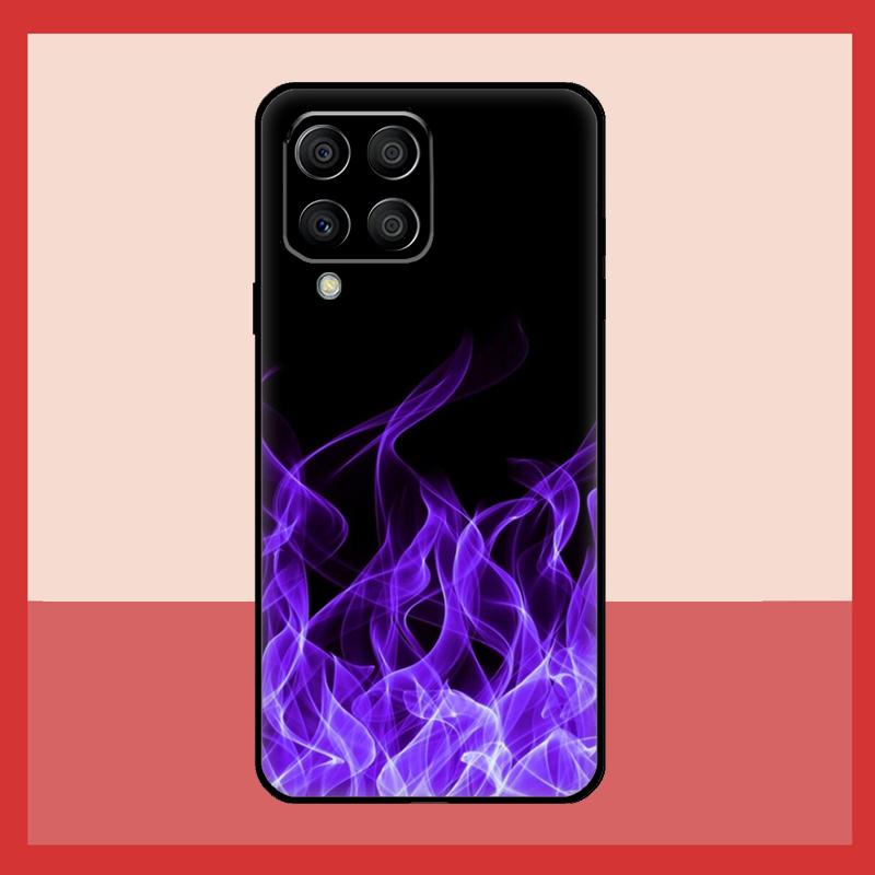 Blue Red Flame Fire Case For Samsung Galaxy M52 M32 M53 M16 M11 M21 M31 M35 M12 M13 M14 M15 M36 M56 M55 M34 M54
