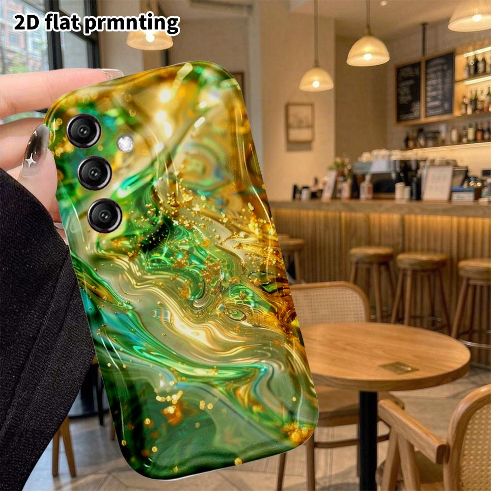 Phone Case: 2D Flat Samsung Galaxy A34 A35 S20 S22 S21 FE Plus Ultra Protective Case, Abstract Fluid Background, Christmas Halloween Holiday Gift
