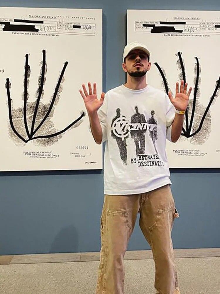 Unisex T-Shirt Oversized Hip Hop Cotton Short Sleeve Print Graphic Korean Fashion Tops Aesthetic Harajuku Y2k Streetwear Clothing