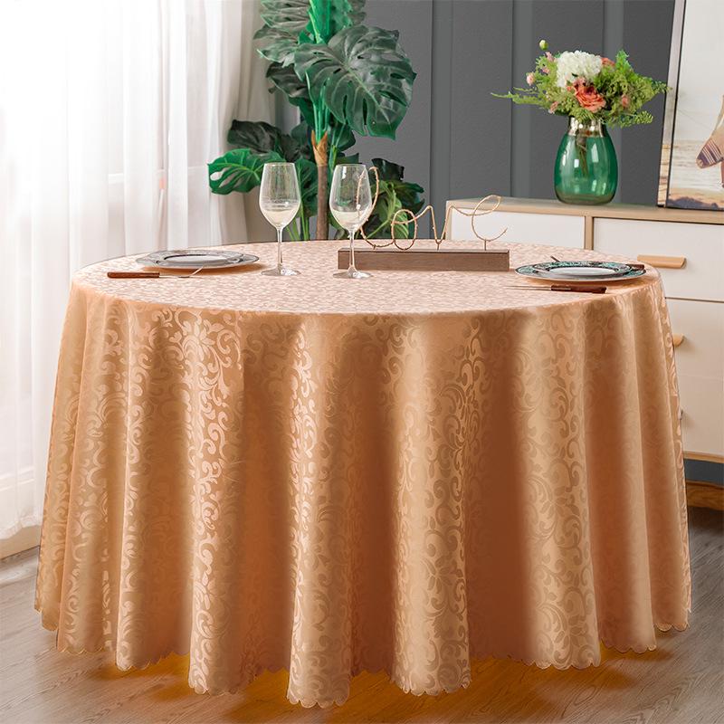 European Style Double Hook Floral Round Tablecloth for Hotel, Restaurant & Wedding Conference Dining Tables