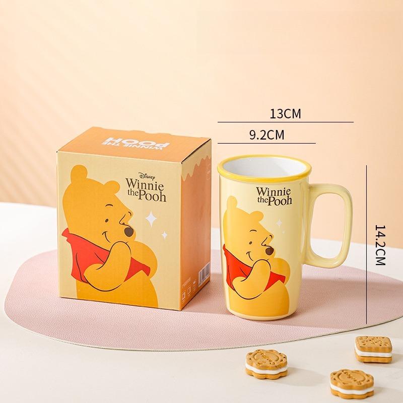 Disney Cartoon Ceramic Mug 500ml, Cute Coffee Cup with Handle, Large Capacity Drinkware for Home Office Gift