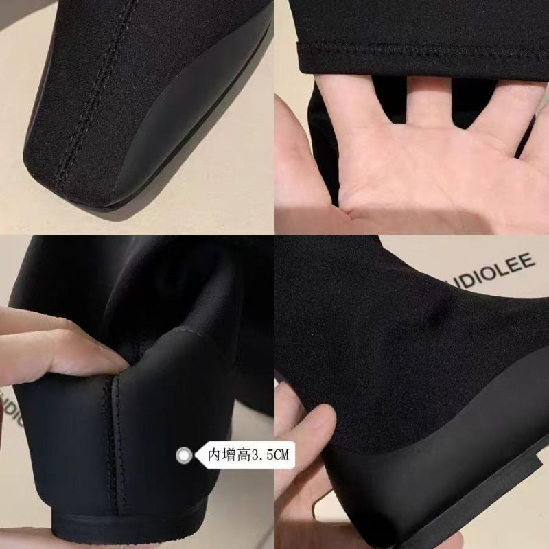 Studiolee fashionable comic legs~ temperament square head flat bottom bare boots bag legs medium tube thin boots women