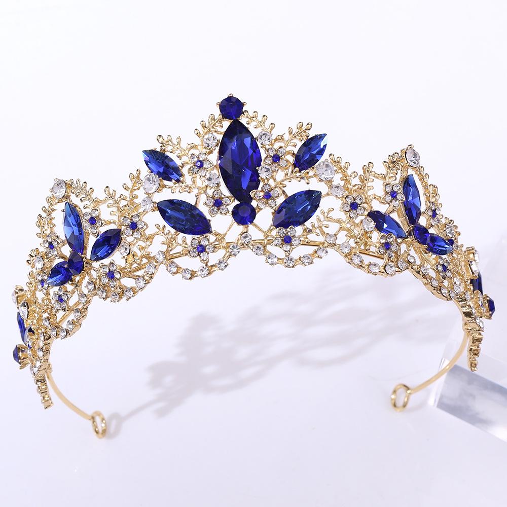 Diamond Crown Korean Crystal Crown Red Bridal Crown Performance Dress Accessories Wedding Jewelry