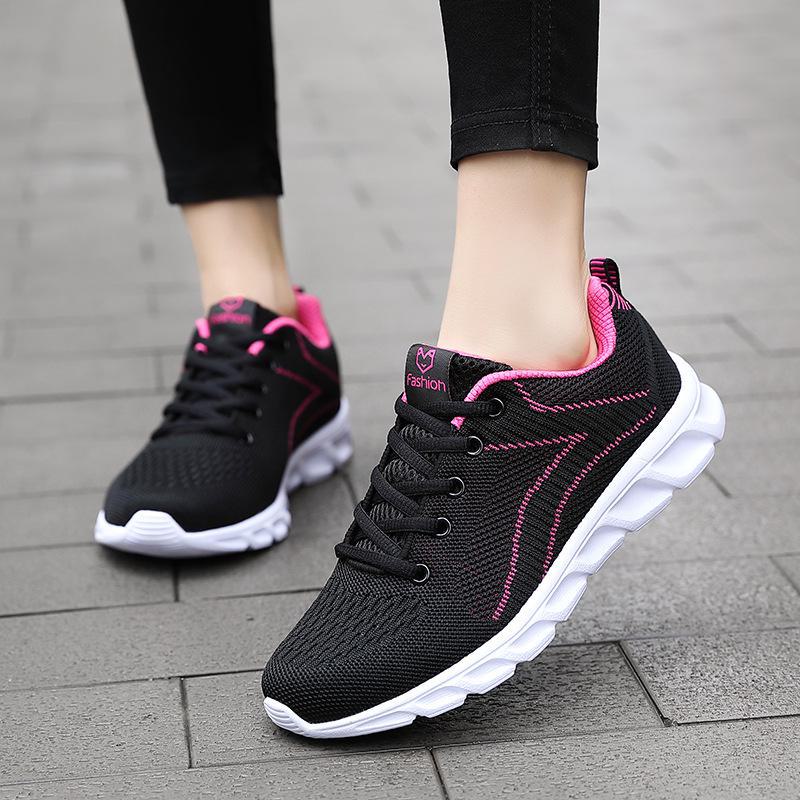 Women's Black Non-Slip Lightweight Running Shoes – Breathable, Casual, Comfortable for Travel and Work