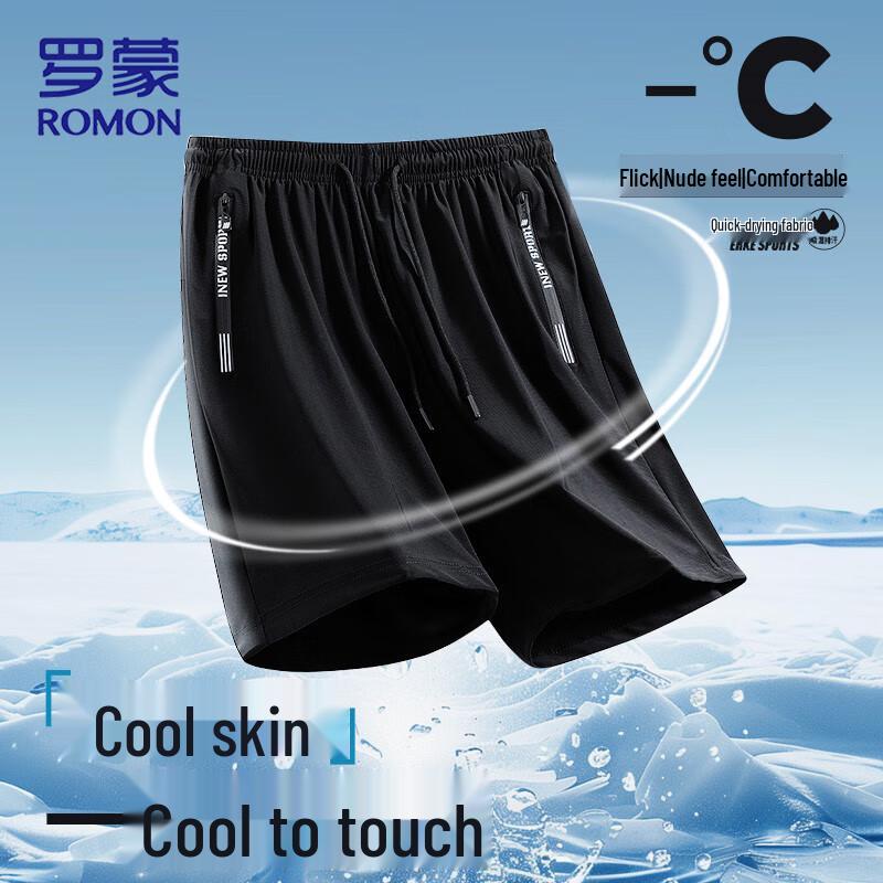 ROMON Men's Ice Silk Quick-Dry Casual Shorts