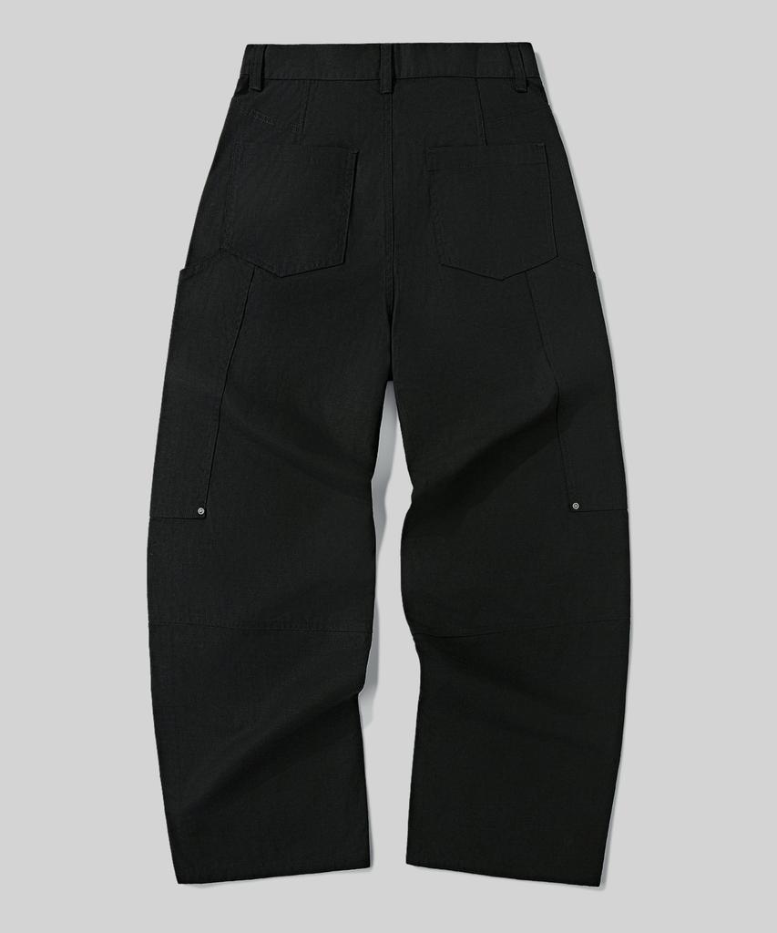 Beodeonteu Utility Side Big Pocket Wide Pants [Black]