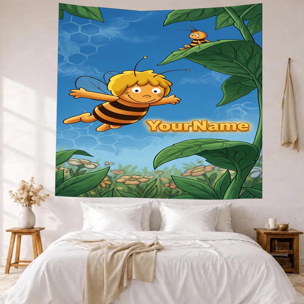Biene Maja Custom Your Name Wall Decor Tapestry Art For Pet Memorial Birthdaywedding Party Backdrop Family Gift