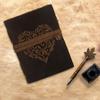 Vintage Leather Journal Book Of Shadow Grimoire Antiik Deckle Paber Heart