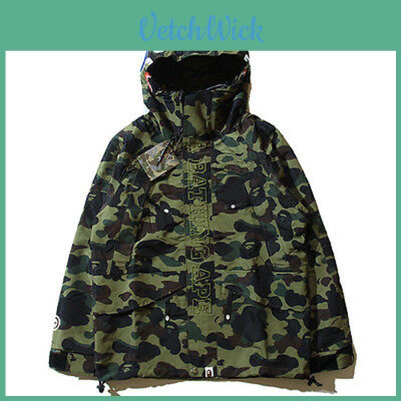 Heren A Bathing Ape Haaienkop Camouflage Hoodie Jas Met Zacht Ademend Materiaal