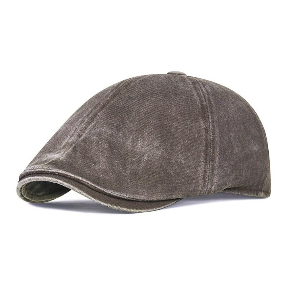 Side Letter Sticker Duckbill Hats Solid Color British Painters Hat Retro Newsboy Cap  for Men Women