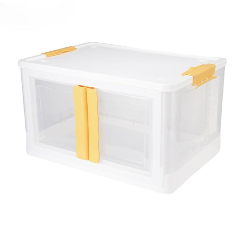 Foldable Plastic Storage Box with Lid for Home Closet Organization and Toy Storage