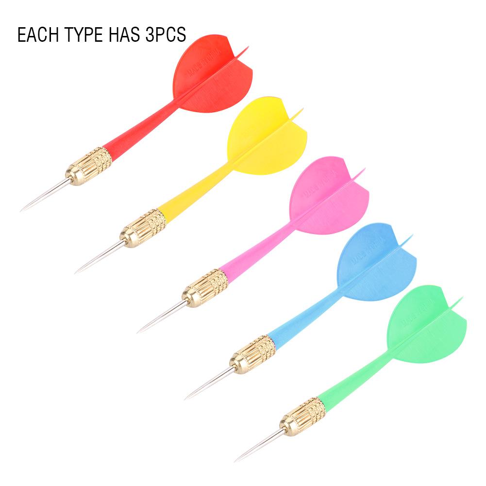 

15Pcs Set Needle Tip Darts Barrel Colourful Darts Dart Red Yellow+Green Purple Blue