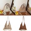 Vintage Style Wicker Handbag With Zipper Inner Pocket For Daily Casual Use