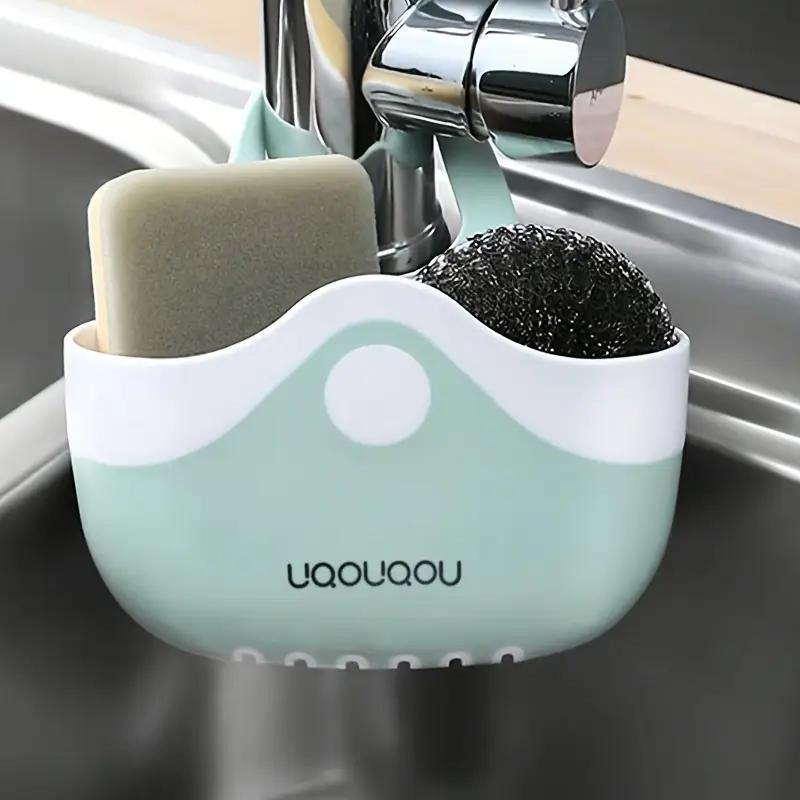 1PCS Sink Sponge Drain Hanging Bag Kitchen Faucet Hanging Bag Free Punching Pool Sponge Drain Hanger Sink Rag Storage Basket