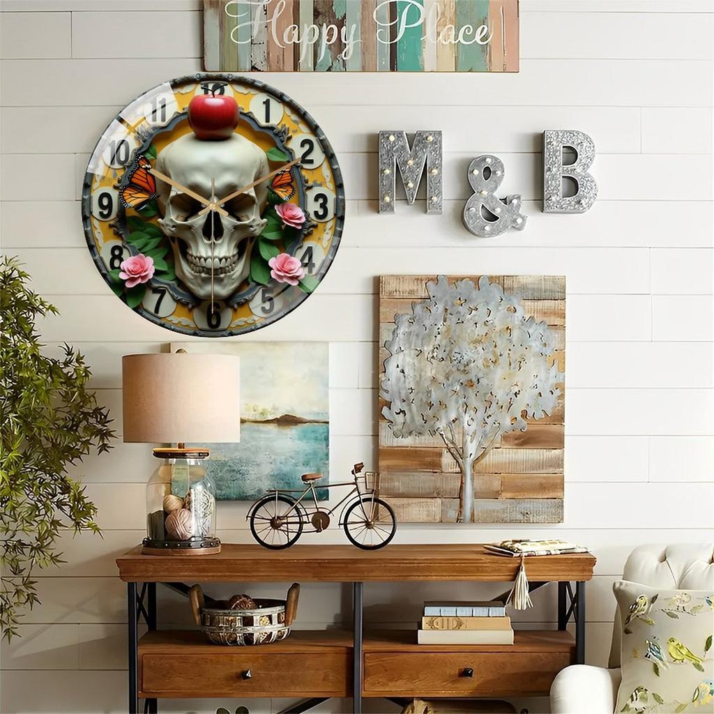 30x30cm Round Glass Wall Clock that is Resistant to Dust and Fingerprints