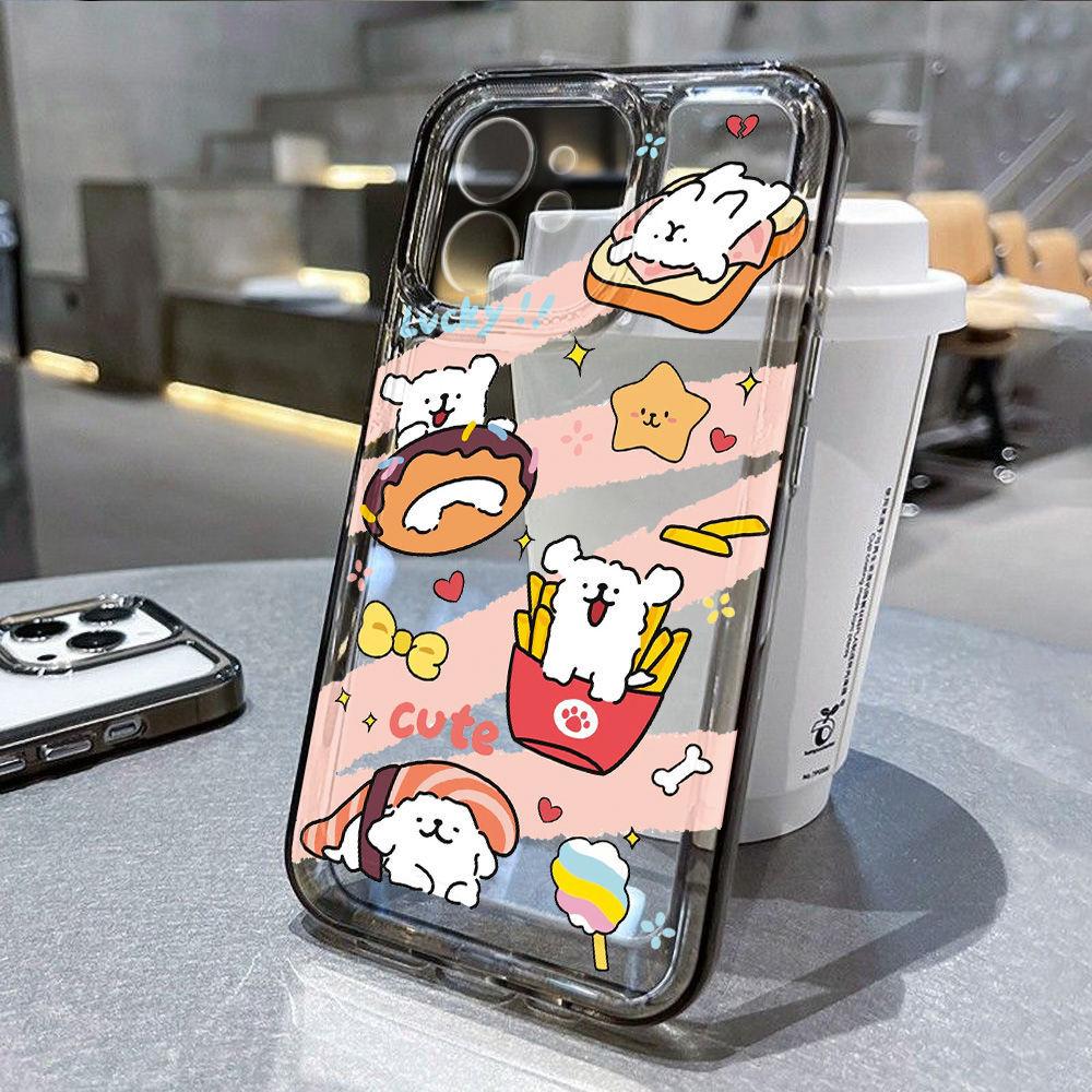 Cute snack line dog for iPhone17promax Apple 16 space phone case 14/13 transparent 15