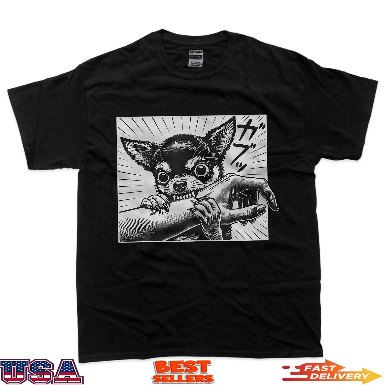 Chihuahua Dog Bite Funny Chihuahua Lover T-Shirt 3XL