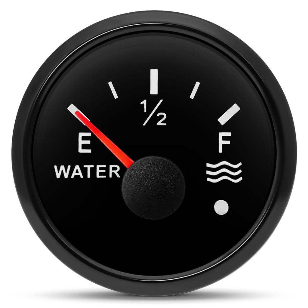 2" 52mm Water Level Gauge with Alarm 0-190 OHM Water Level Meter Indicator 240-33 OHM for Auto Car Boat Yacht Marine 12V 24V DC