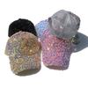 Fashion Ladies Full Sequin Decor Trucker Cap, Shiny Mesh Back Peaked Hat, Adjustable Sun Protection Baseball Hat for Outdoor Vacation