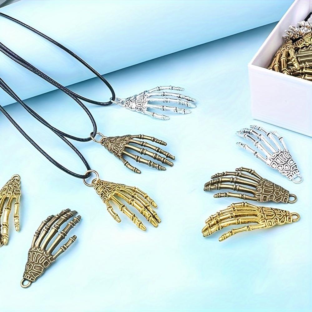 5/15pcs Random Mixed Color Rock Style Skeleton Hand Shape Creative Fashion Gothic DIY Bracelet Necklace Earrings Keychain Anklet Accessories