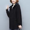 Women's Fleece-Lined Hooded Cardigan - Autumn/Winter 2024 Casual Loose Fit for Middle-Aged Moms