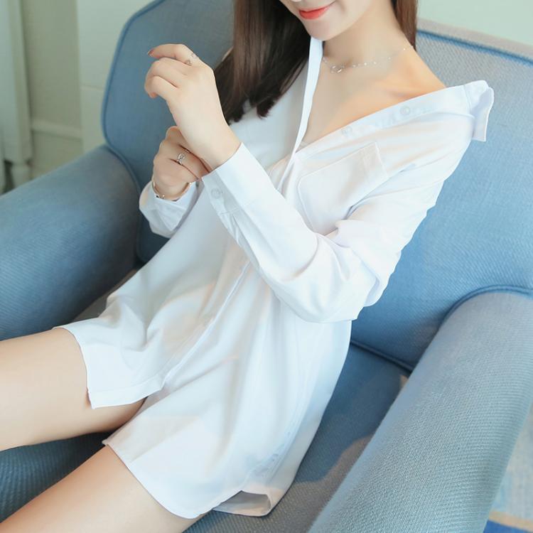 Women's BF Style Mid-Length White Shirt - Spring/Summer 2025 Collection