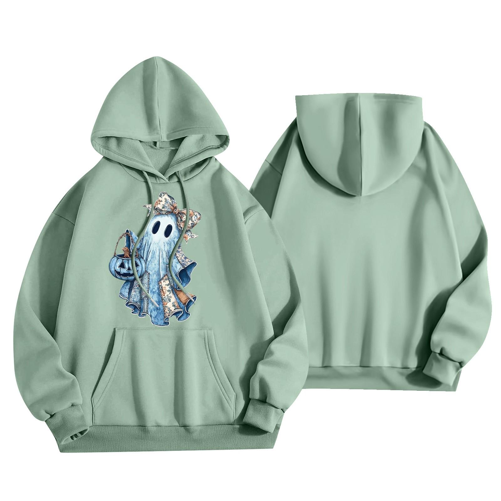 

Women s Fashion Lightweight Long Sleeve Pullover With Pockets Print Hoodie XXXL