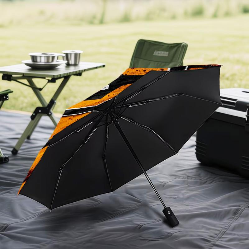 1PC Wolves Football Club Emblem Printed Umbrella Folding umbrella, automatic umbrella 8-Frame for Travel, camping Fan gifts Christmas Gifts