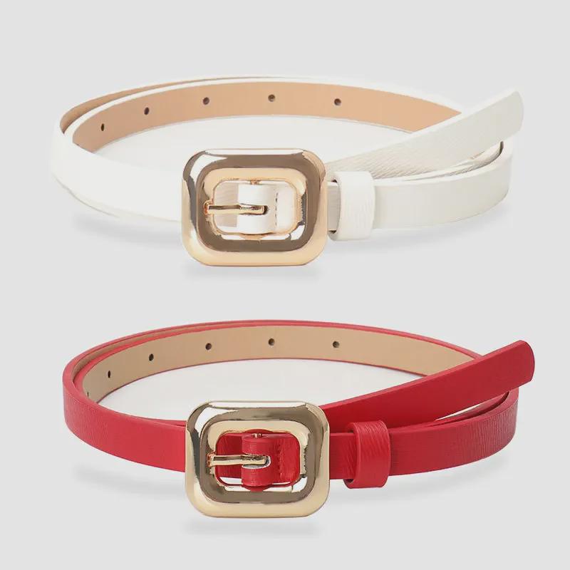 Damski Wąski Letni Pasek z Klamrą ze Stopu - Wszechstronny do Sukienek i Jeansów