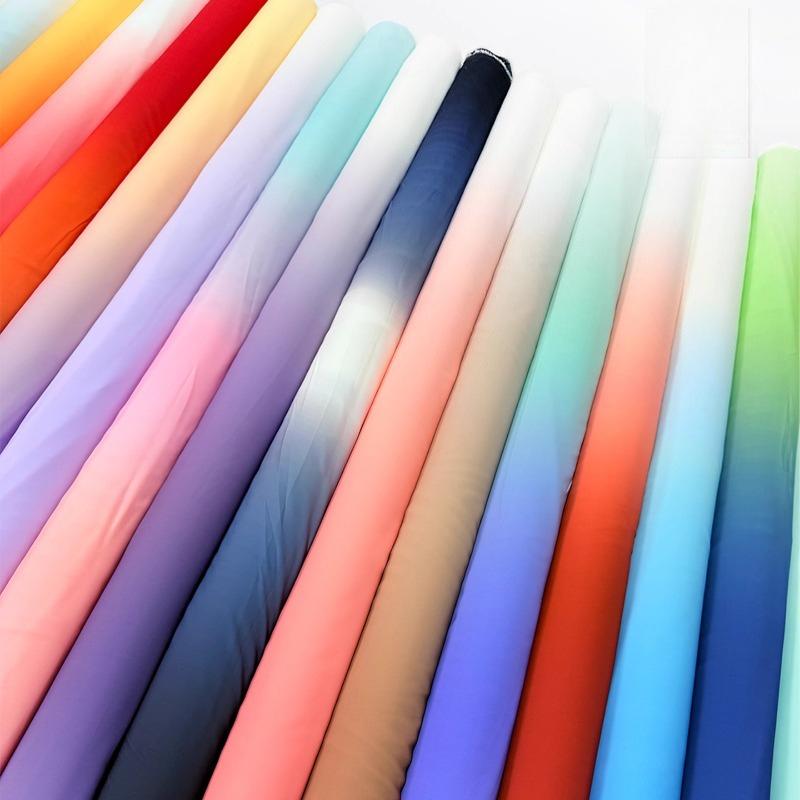 100x150cm Fashion Gradient Fabric Chiffon for Clothing Dresse Scarves Sewing Multicolor Translucent Cloth Needlework Soft Smooth