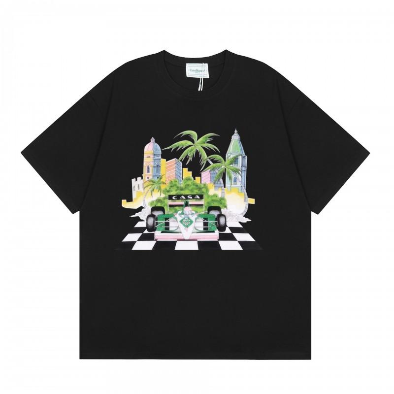 24 Casablanca Tennis Club Letter Print Short Sleeve T-Shirt Young Men Women