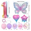 Ice Blue Gradual Change Butterfly Digital Aluminum Film Balloon Set Photo Dream Scene Arrangement Birthday Party
