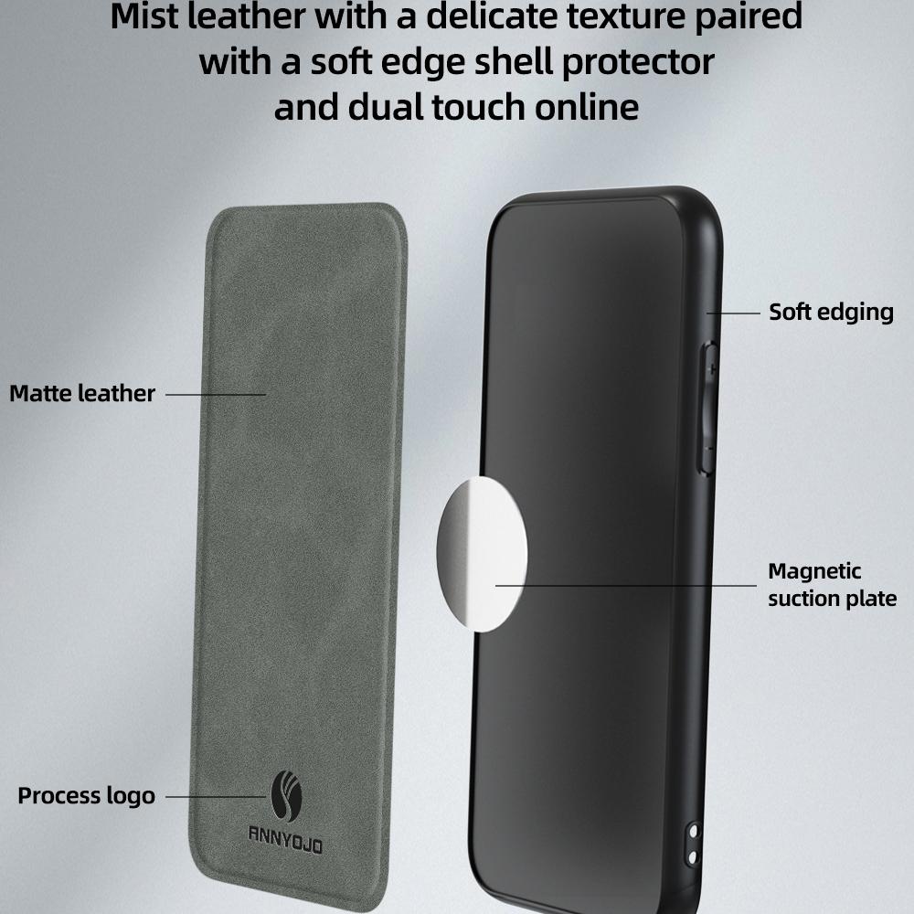 ANNYOJO For iPhone 16e Case PU Leather+PC+TPU Anti Drop Phone Back Cover