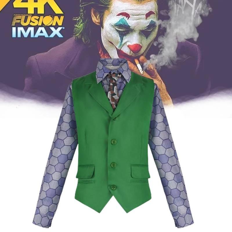 Kostým Temného rytíře Jokera Klauna se sadou košile, vesty a kravaty pro Halloweenské Cosplay