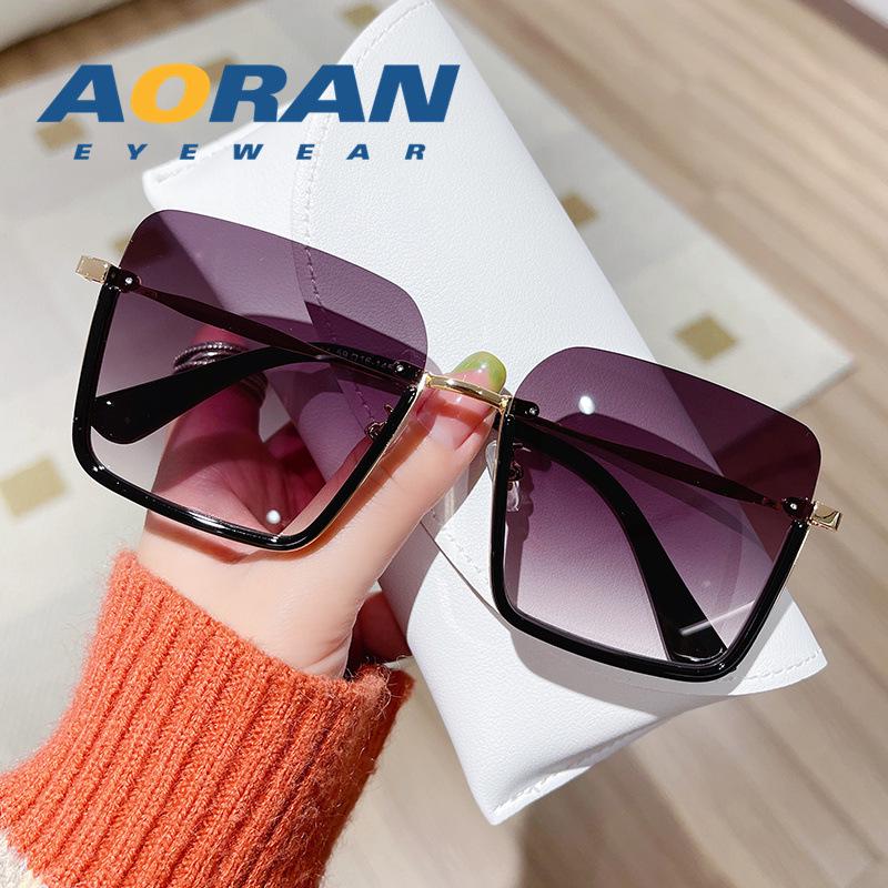 2025 Trendy Women's Large Square Sunglasses - Korean Style, Anti-UV, Face Slimming Design