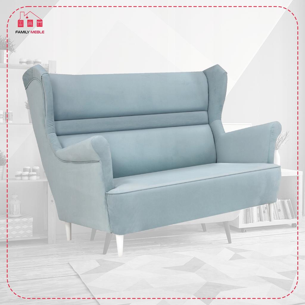 Sofa kanapa uszak Zoja skandynawska nie rozkładana Family Meble niebieska