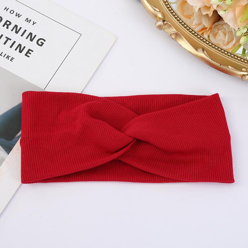 

Однотонна пов язка на голову для жінок, дівчаток, кручена вузлом, еластична гумка для волосся, аксесуари для волосся, дитячі пов язки вина червоного кольору