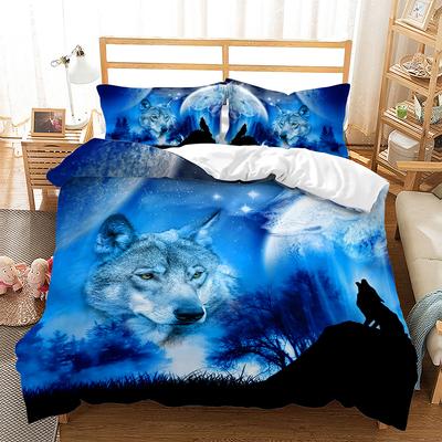 Three-Piece Wolf Animal Digital Printing Quilt Set Four-Piece Set