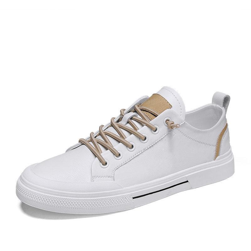 Bequeme Leder-Board-Schuhe vielseitige Sport-Herren-Freizeit-Lederschuhe Herrenschuhe trendige weiße Schuhe