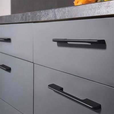 6 Pieces Black Aluminum Alloy Cabinet Pulls, American-Style Solid Thickened Kitchen Cabinet/Drawer Knobs, Furniture Hardware